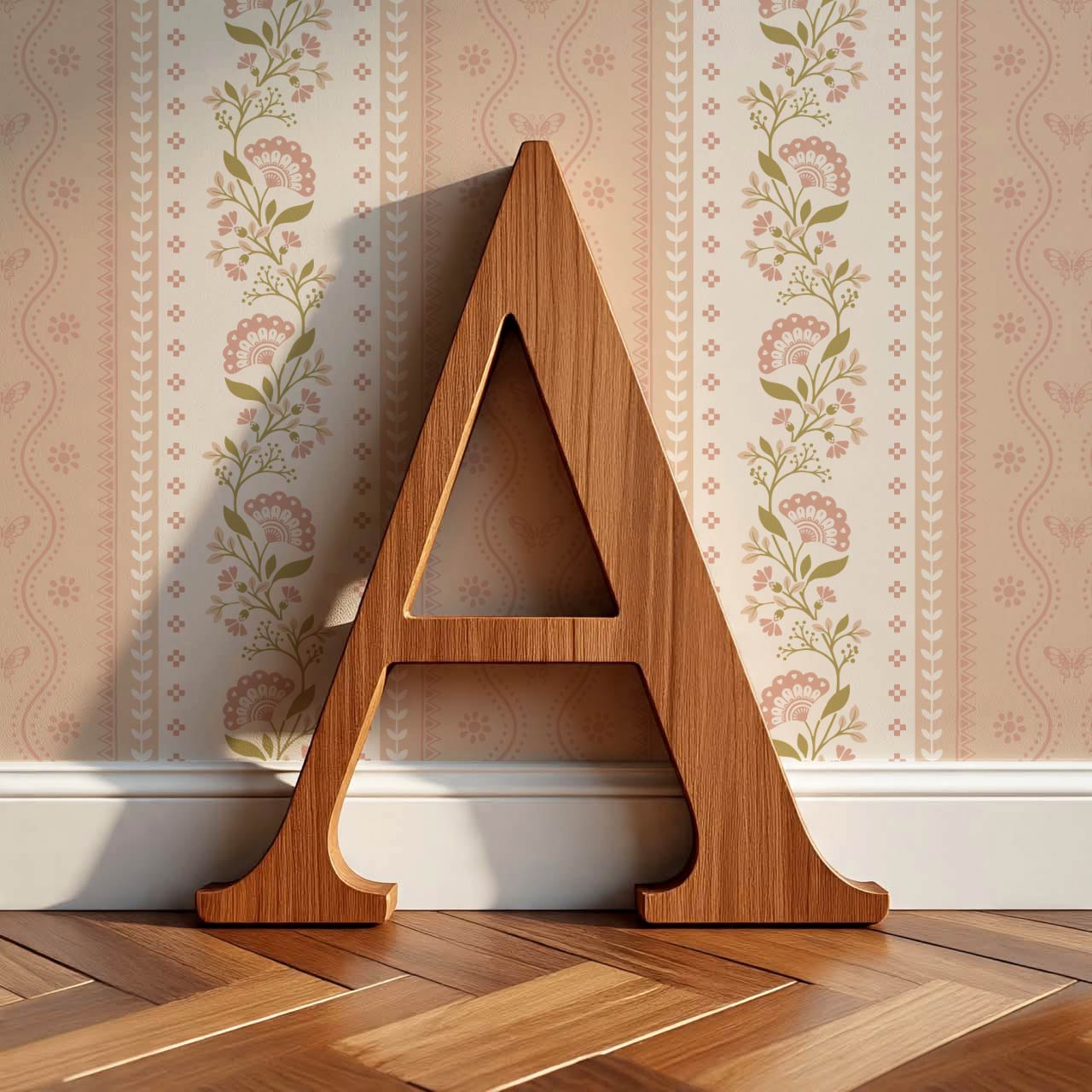 Ellery Bloomery Stripes Rose Dust Peach Wallpaper