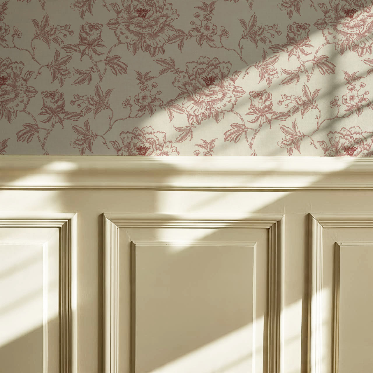Ellesandra Burgundy Peonies Wallpaper
