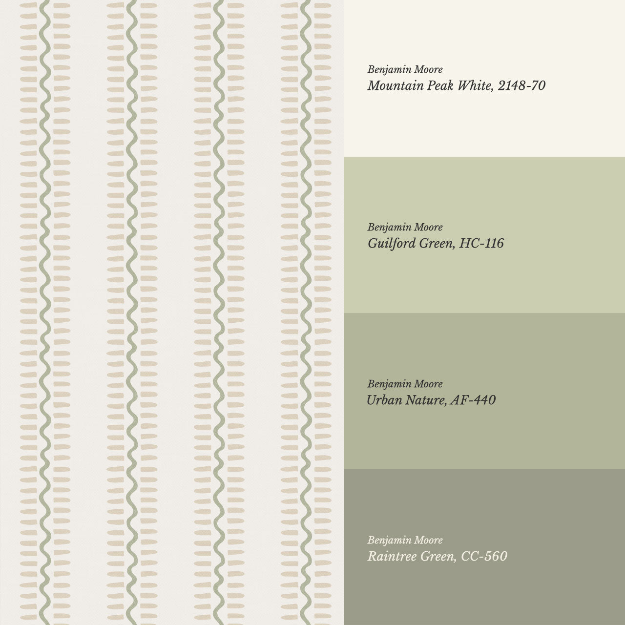 Elliott Stripes Green Tan Wallpaper