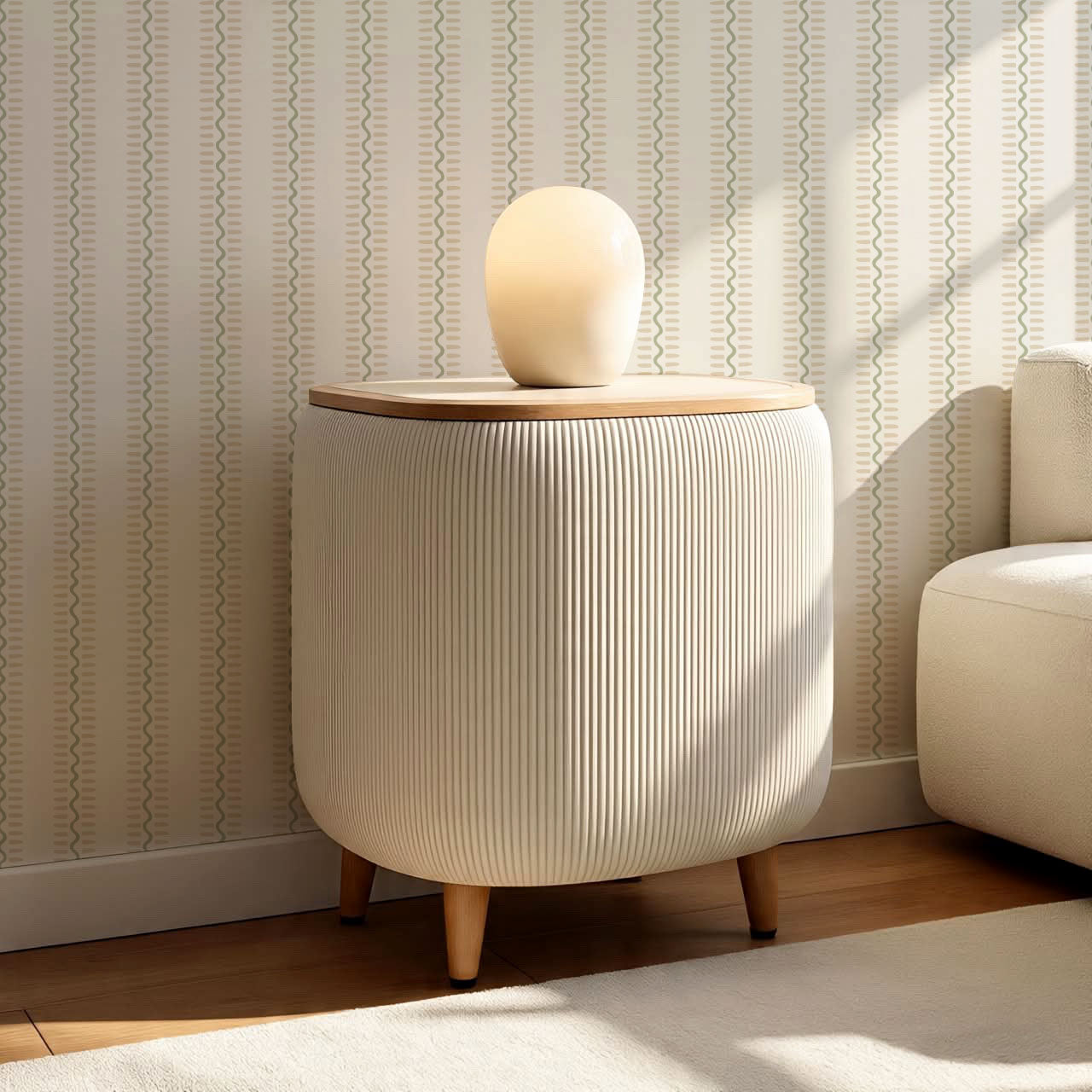 Elliott Stripes Green Tan Wallpaper