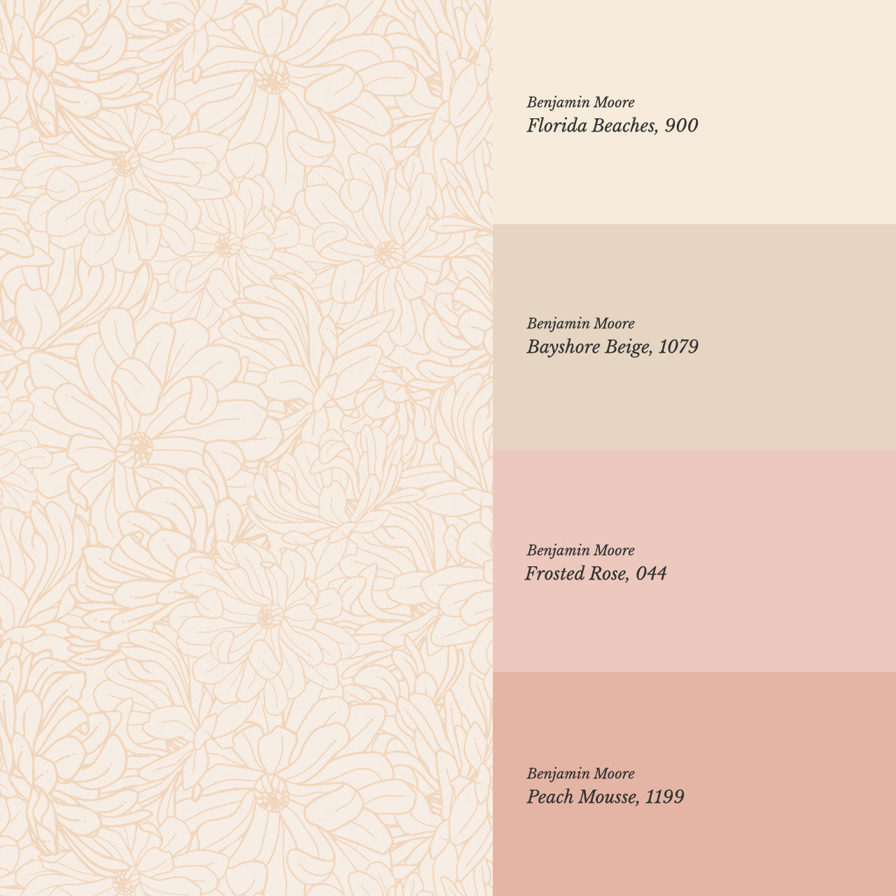 Eloise Magnolia Petals Peach Wallpaper