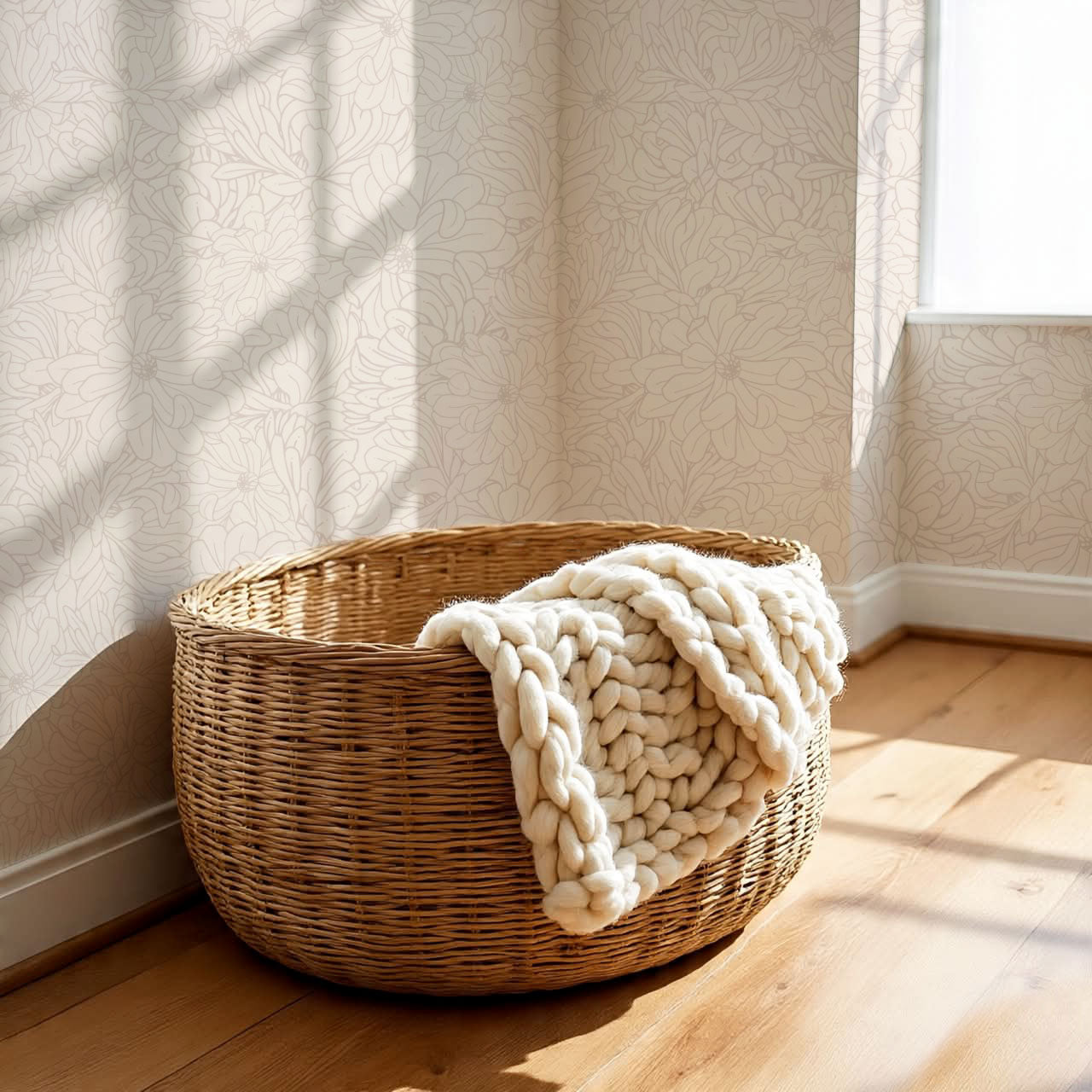 Eloise Magnolia Petals Cream Wallpaper