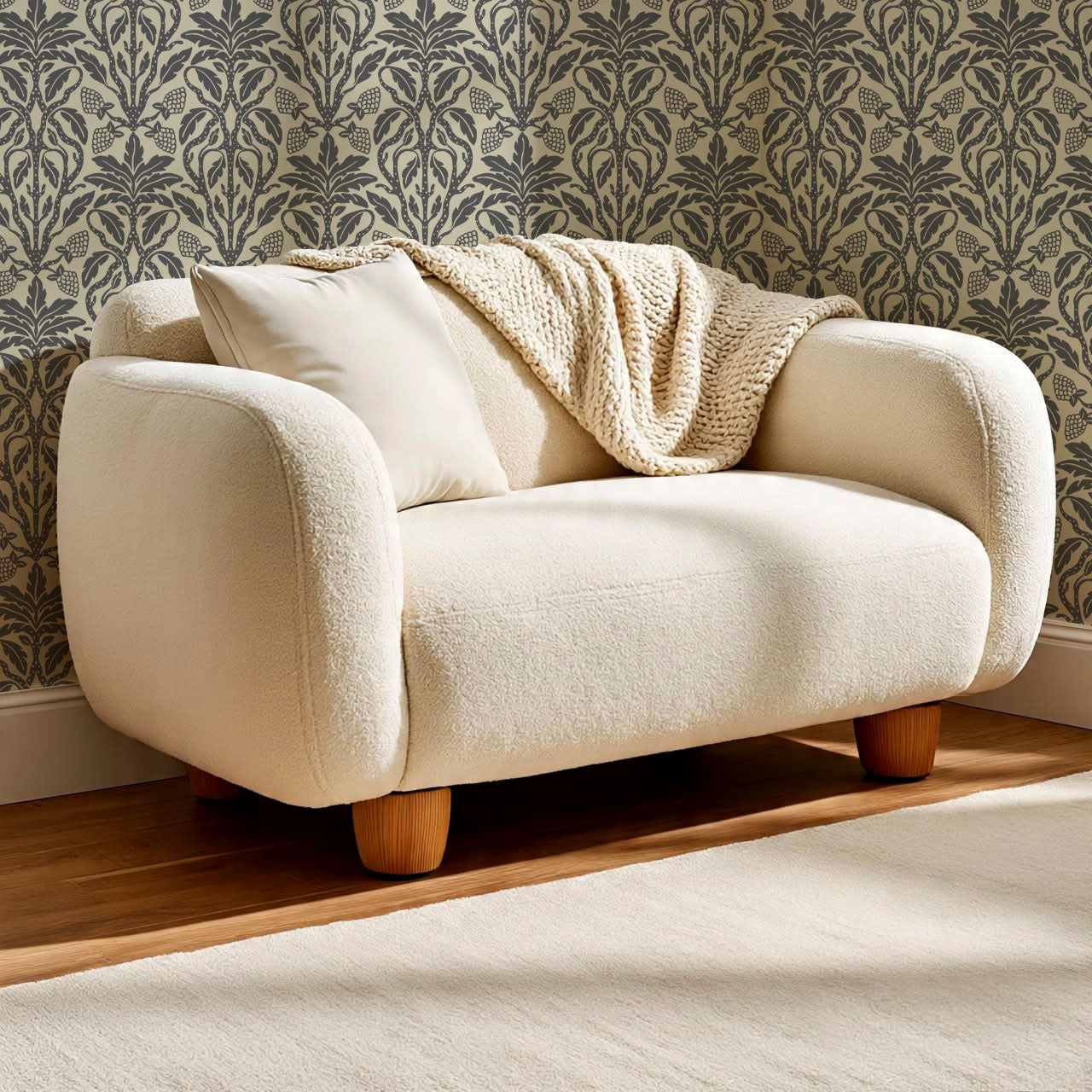 Elora Vintage Glamour Charcoal Wallpaper