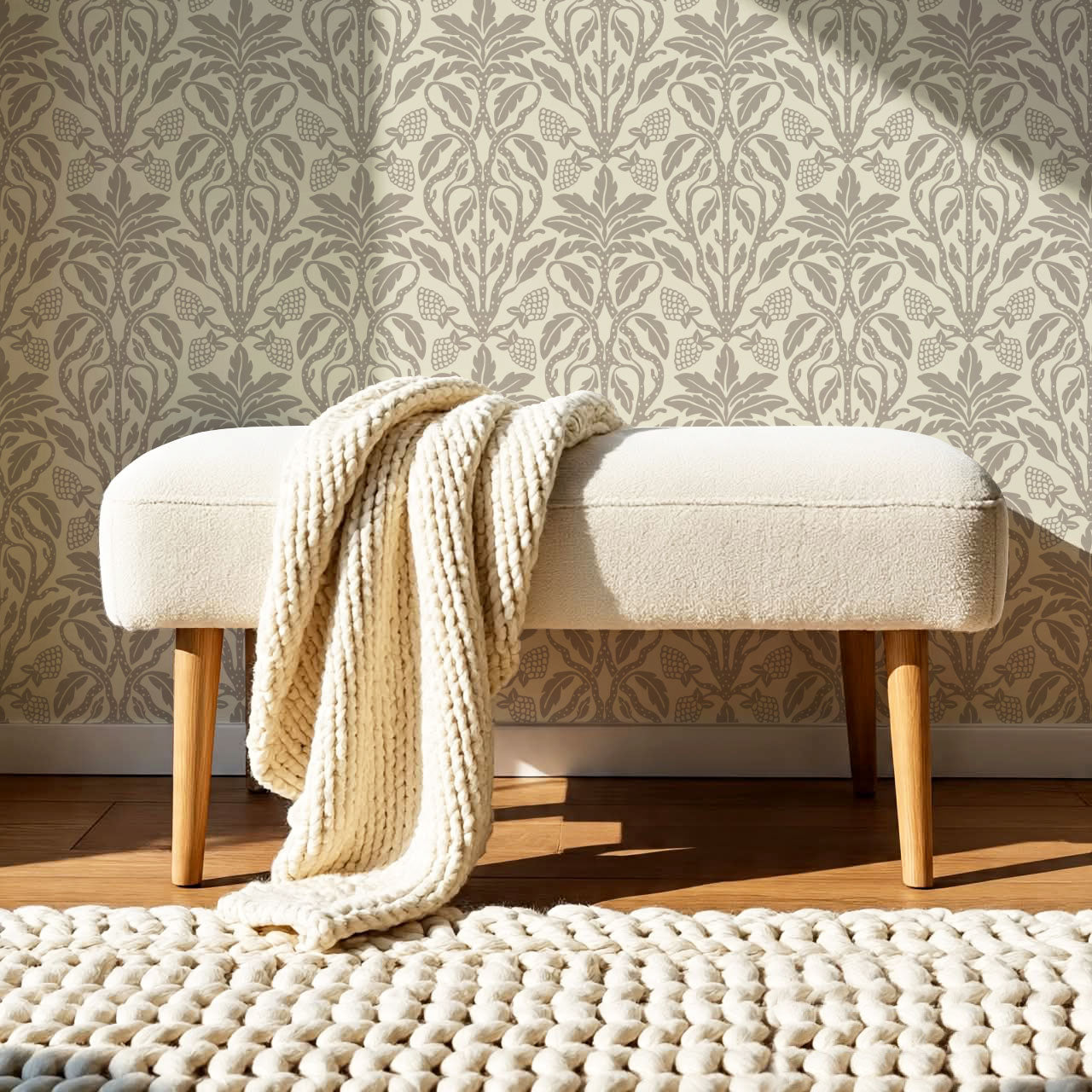 Elora Vintage Glamour Pewter Wallpaper