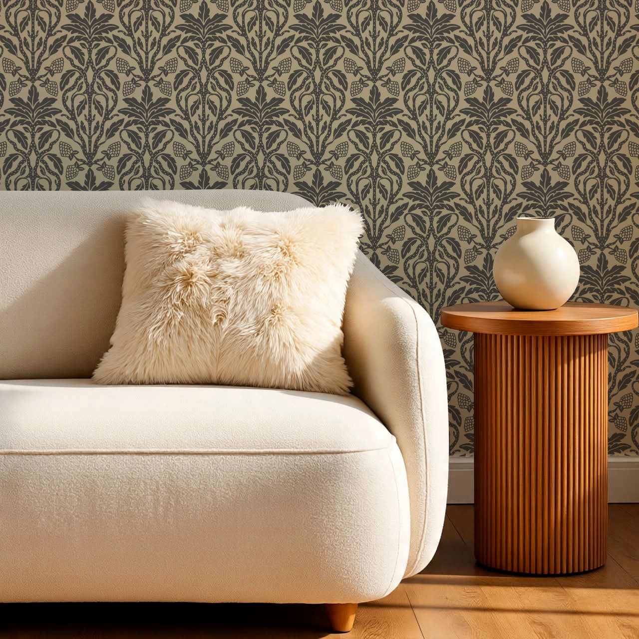 Elora Vintage Glamour Charcoal Wallpaper