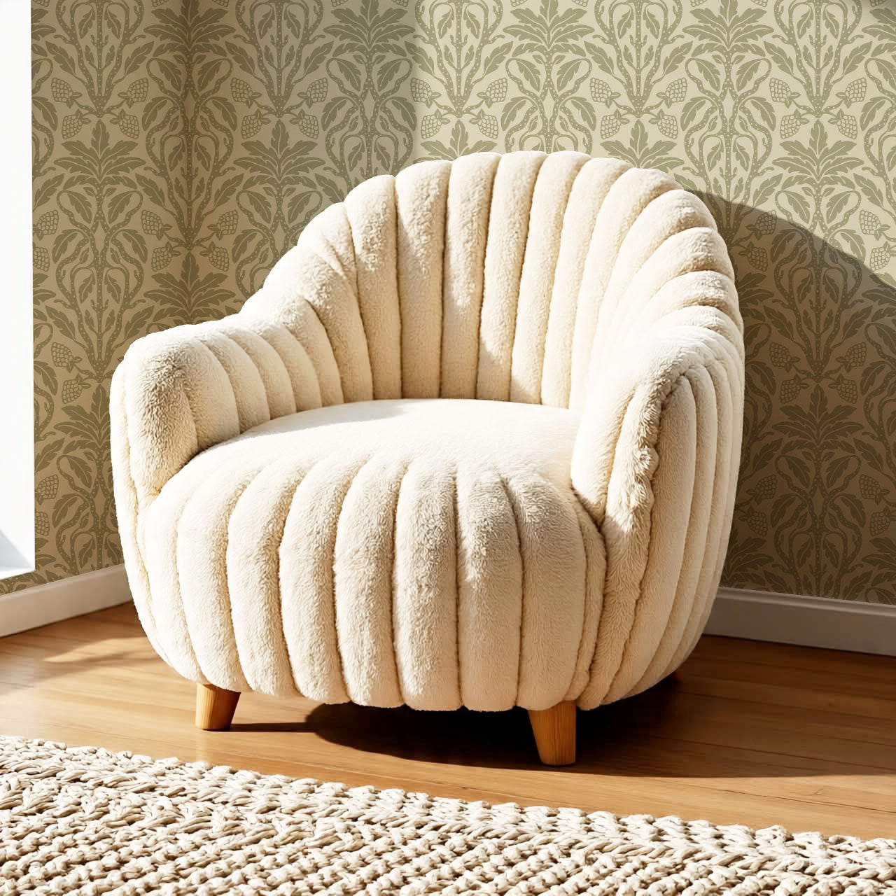 Elora Vintage Glamour Olive Wallpaper