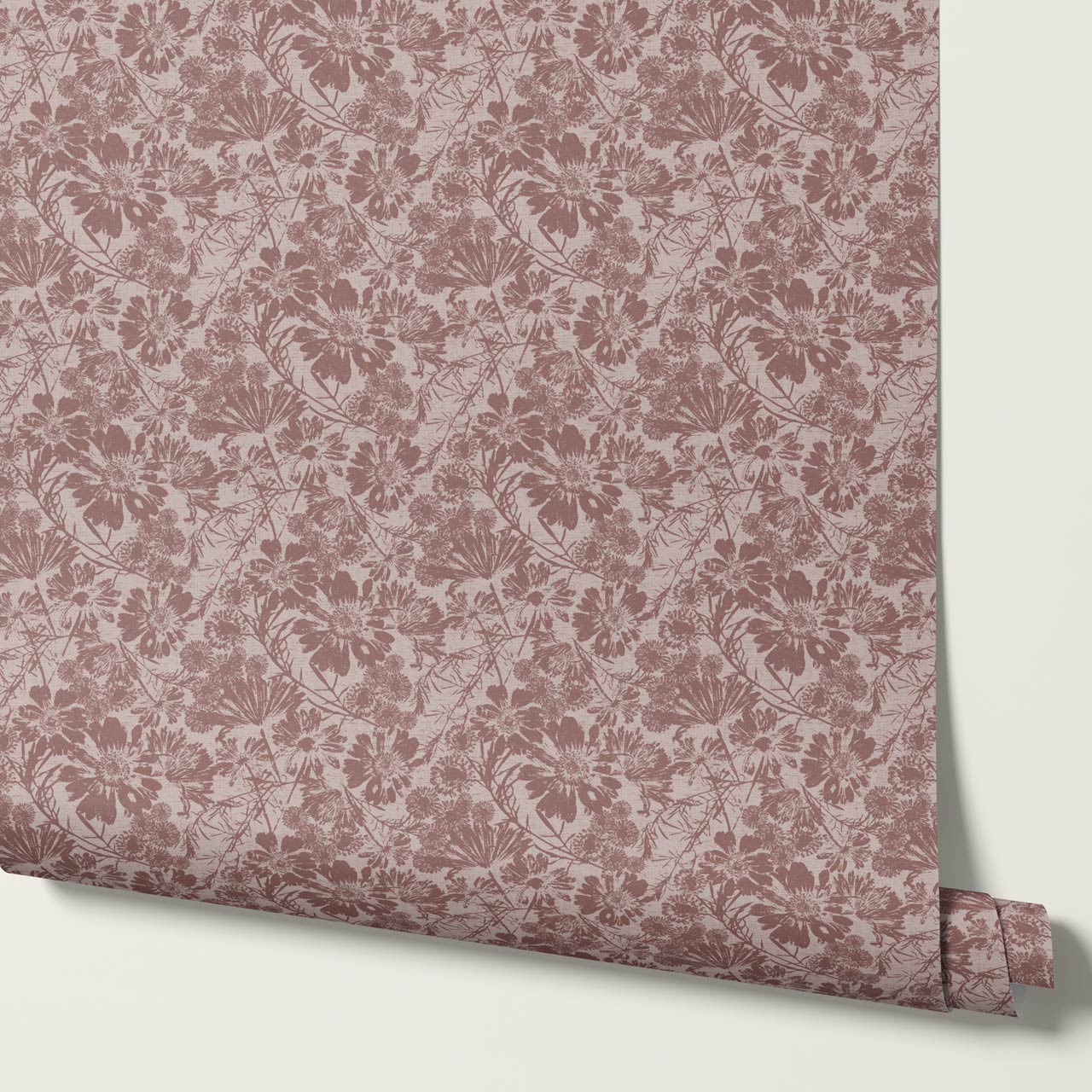 Elowyn Tossed Blooms Mauve Wallpaper