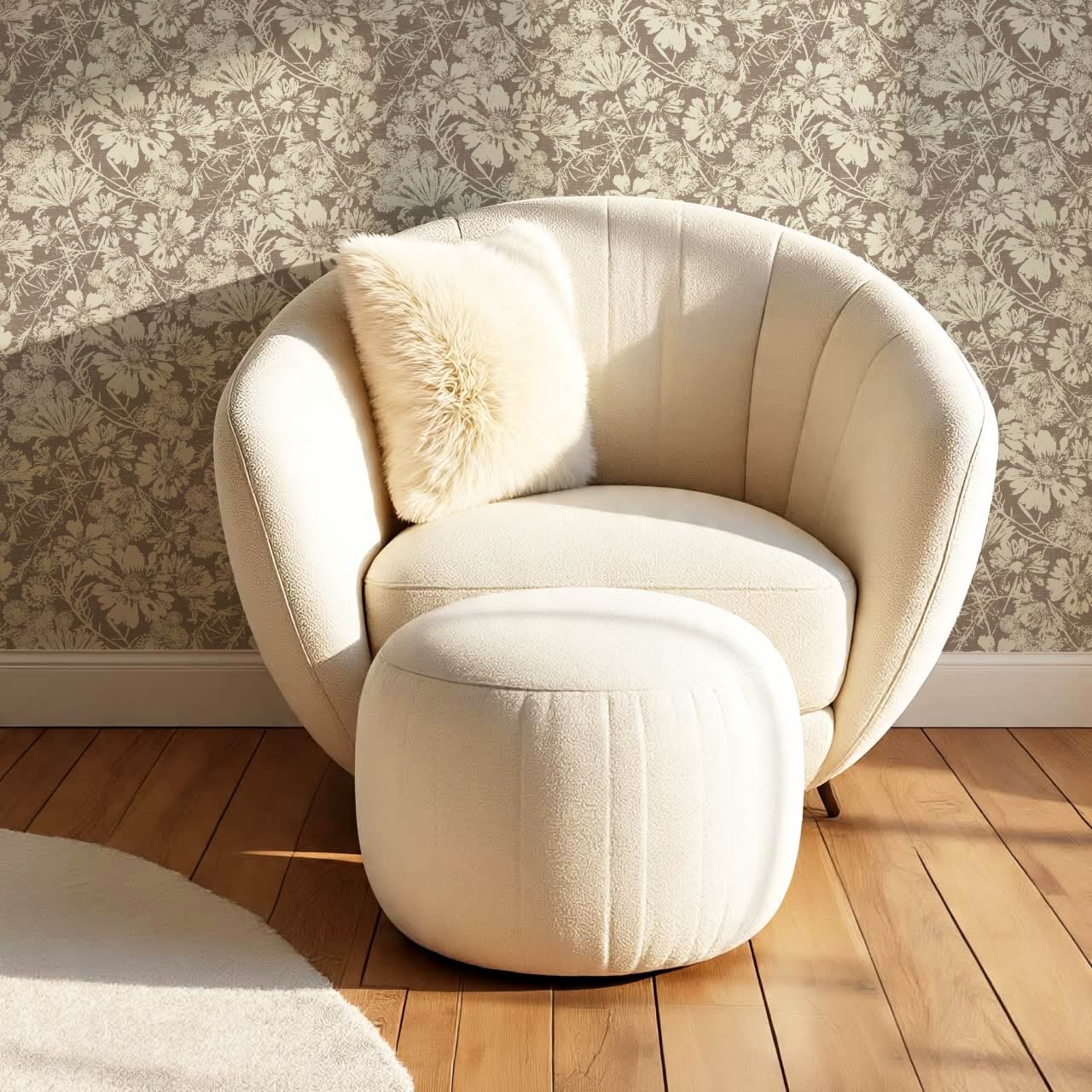 Elowyn Tossed Blooms Clay Wallpaper