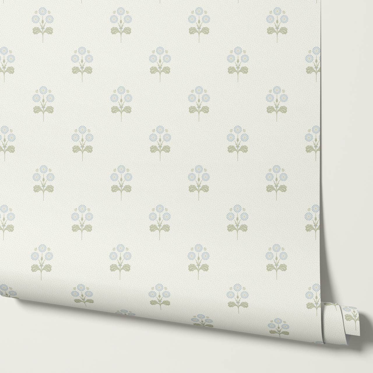 Elowynne Springtime Trellis Sage Sky Wallpaper