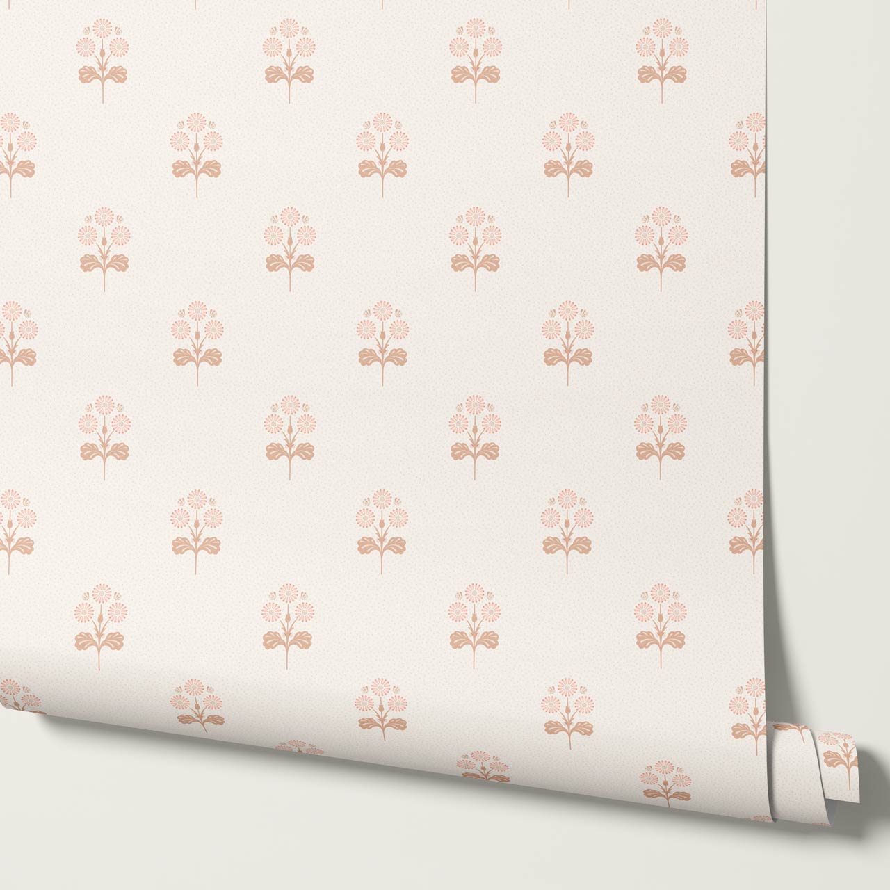 Elowynne Springtime Trellis Coral Cream Wallpaper