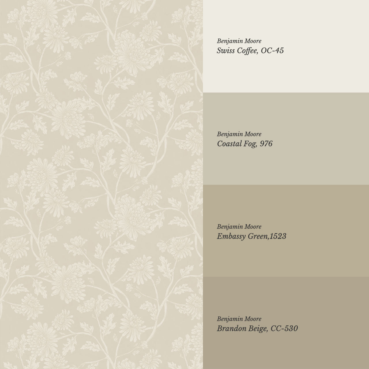 Elsie Wild Chrysanthemum Beige Wallpaper