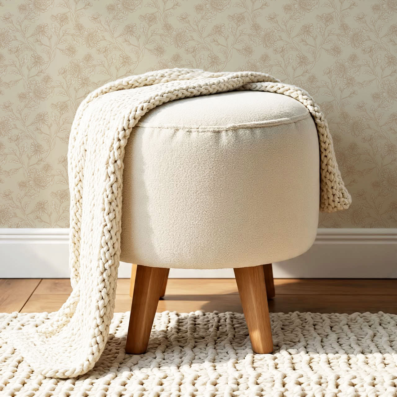 Elsie Wild Chrysanthemum Tan Wallpaper