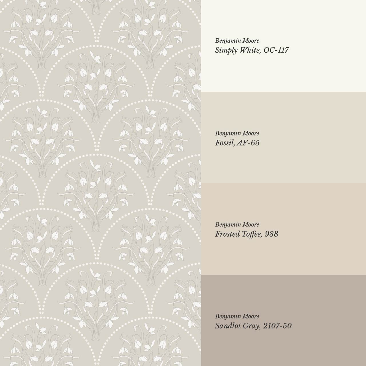 Eluta Snowdrop Scallops Beige Wallpaper