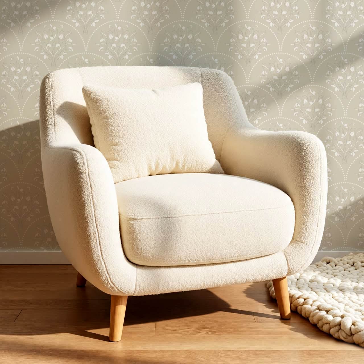 Eluta Snowdrop Scallops Beige Wallpaper