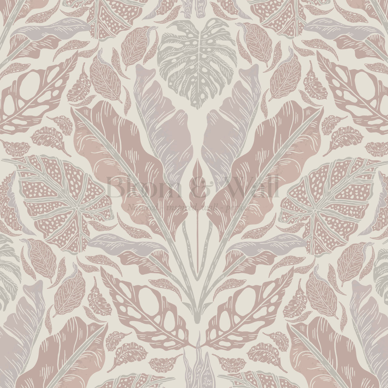 Elvie Tropic Heritage Mauve Wallpaper