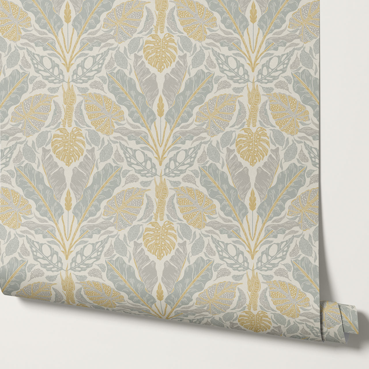 Elvie Tropic Heritage Gold Sage Wallpaper