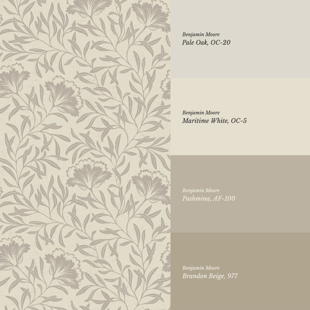 Emerson Bloom Vines Harbor Beige Wallpaper