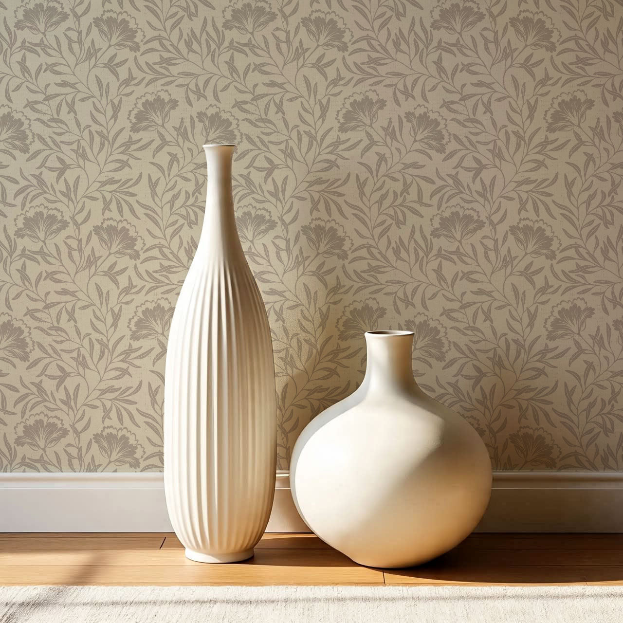 Emerson Bloom Vines Harbor Beige Wallpaper