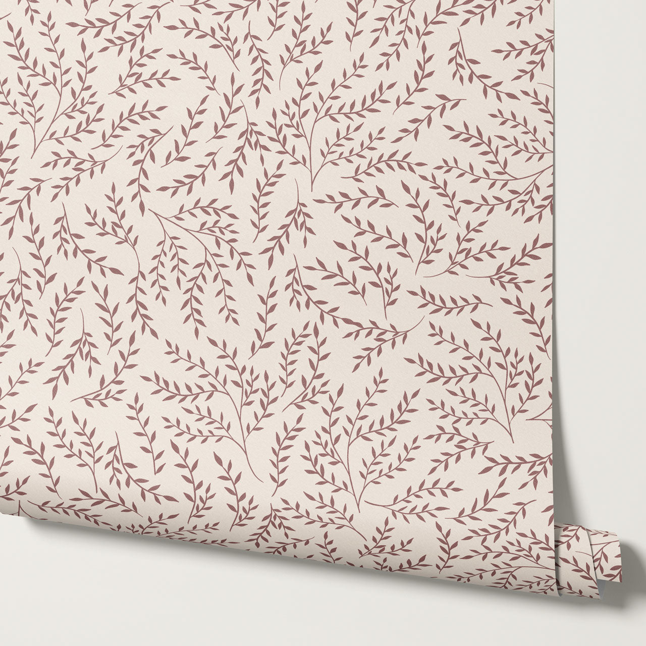 Emery Leaf & Vine Rose Wallpaper