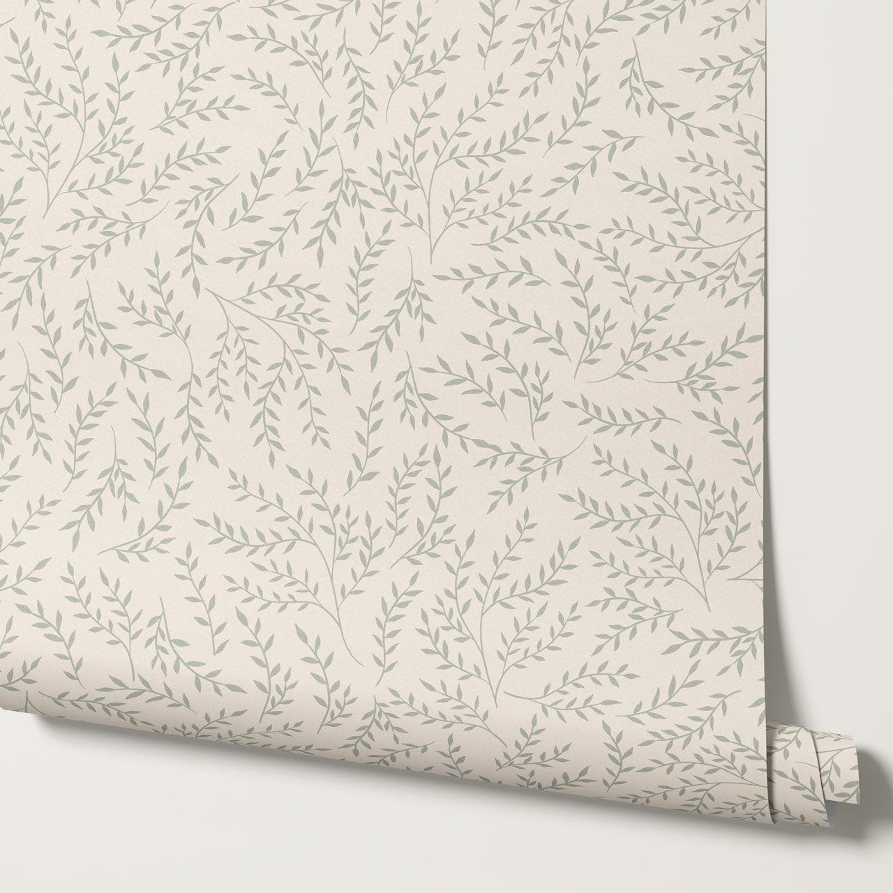 Emery Leaf & Vine Sage Wallpaper