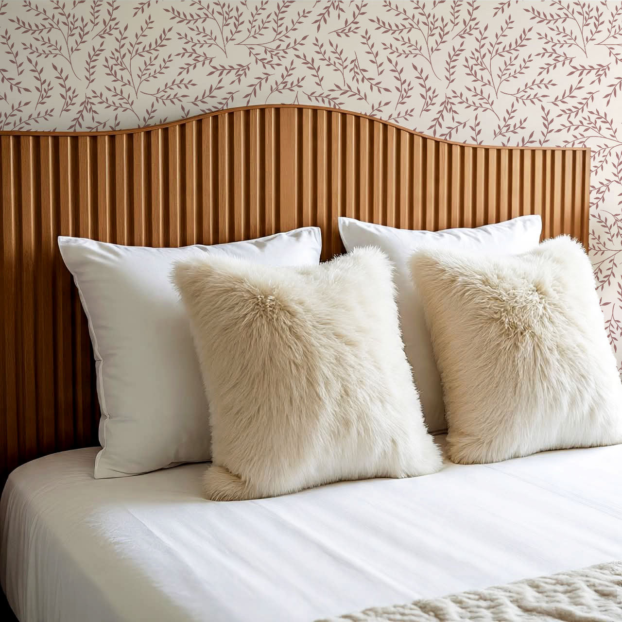 Emery Leaf & Vine Rose Wallpaper