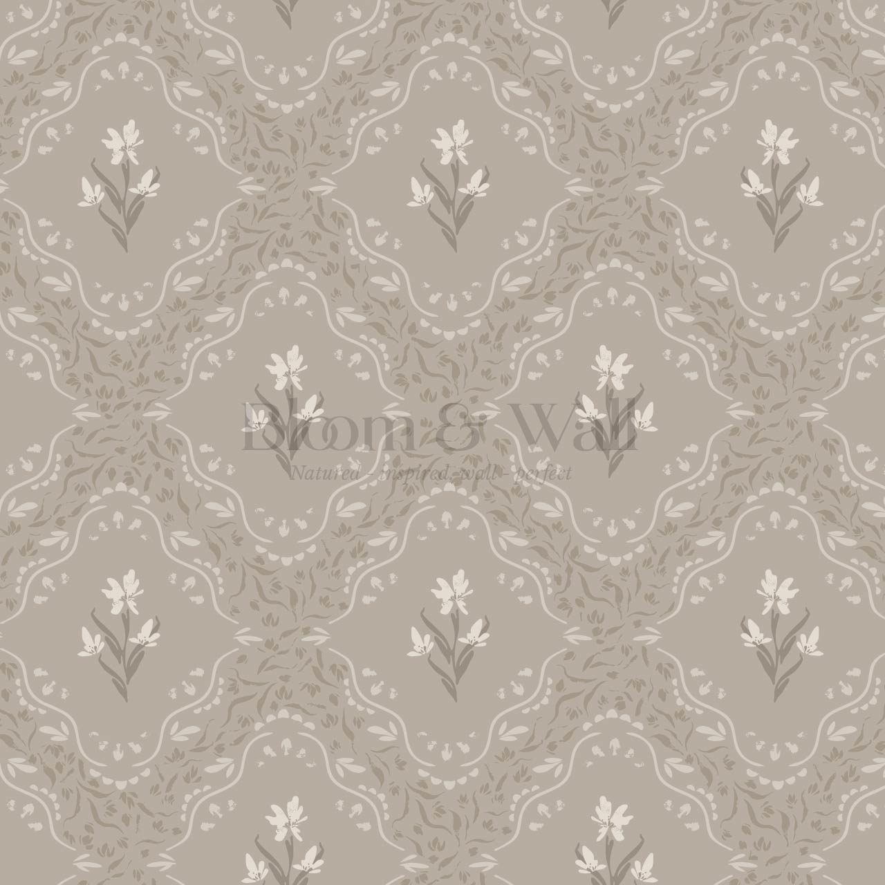 Emilia Heritage Bloom Sand Wallpaper