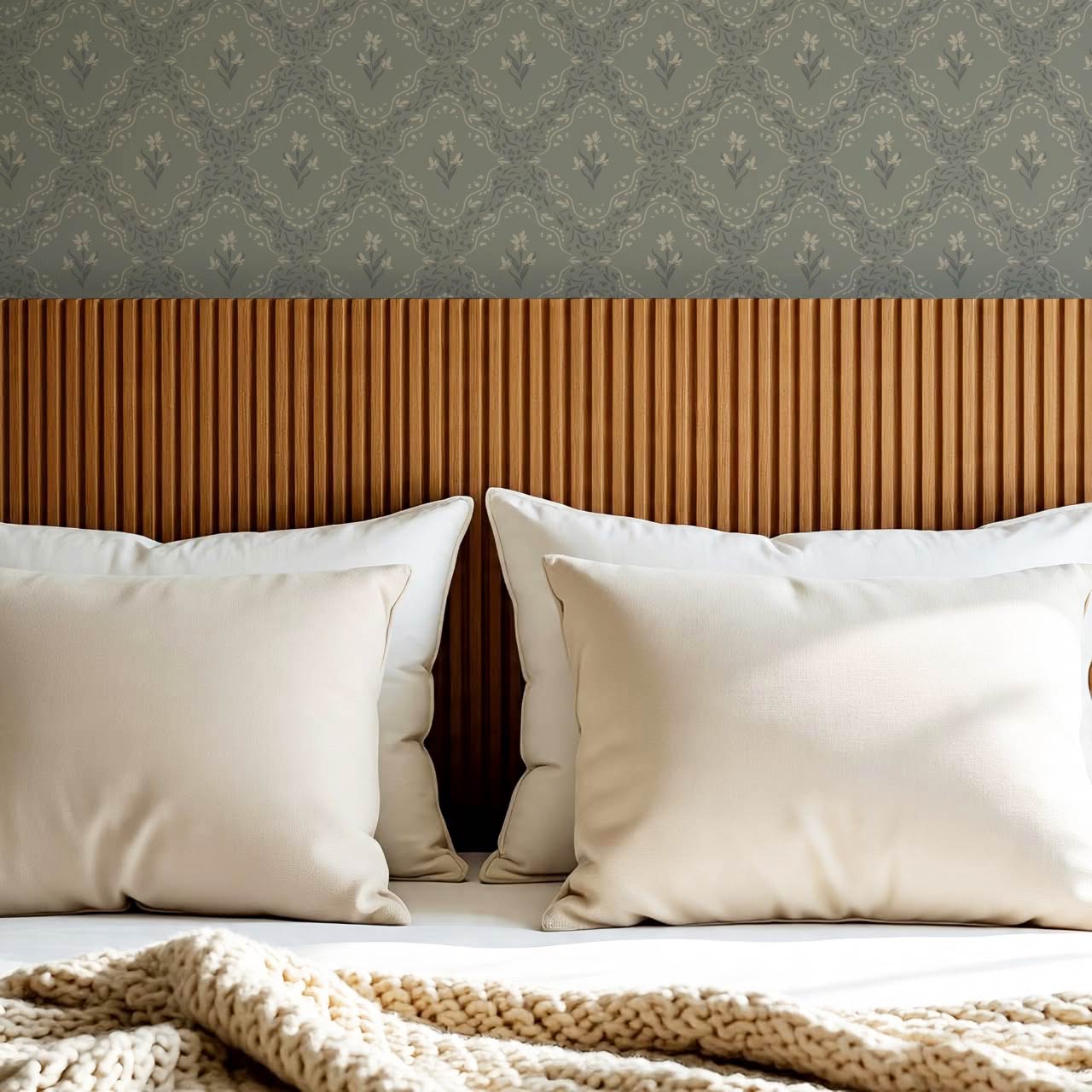 Emilia Heritage Bloom Vintage Sage Wallpaper