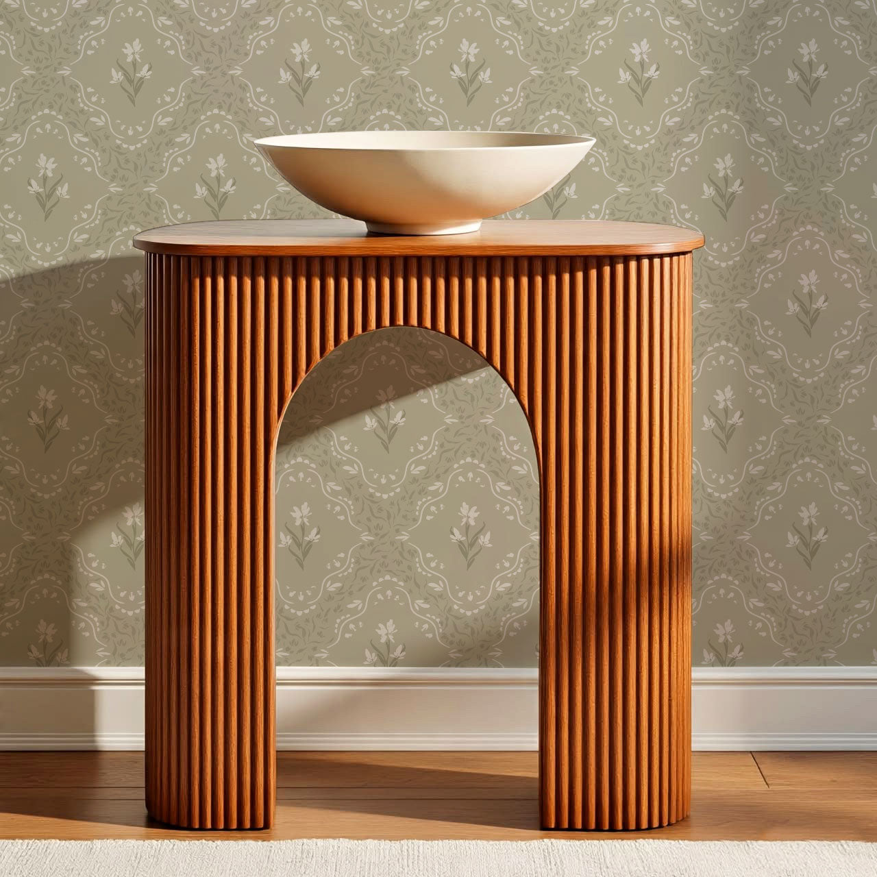Emilia Heritage Bloom Olive Wallpaper