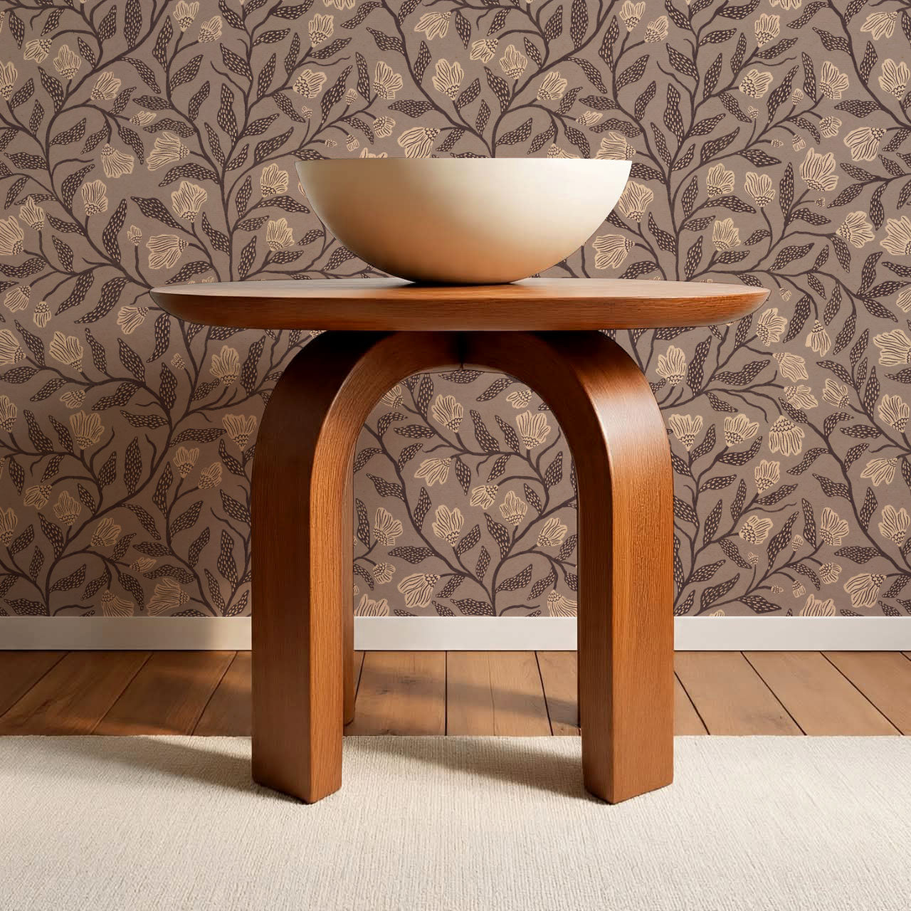 Emiliana Vines Mauve Sand Wallpaper