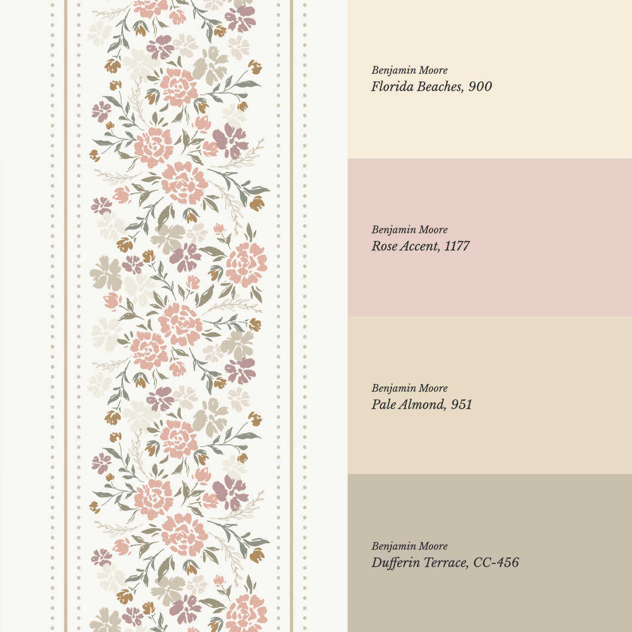Emmeline Dotted Blooming Blush Vines Wallpaper