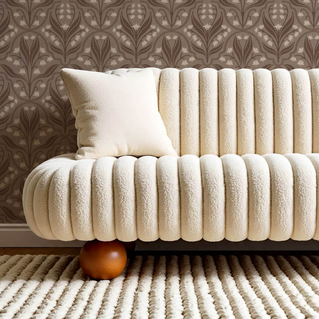 Enara Lily of the Valley Warm Cocoa Earth Wallpaper