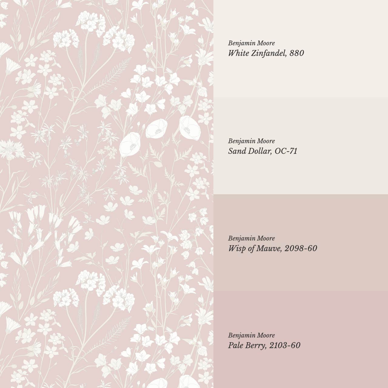 Ene Field Blooms Pink Blush Wallpaper
