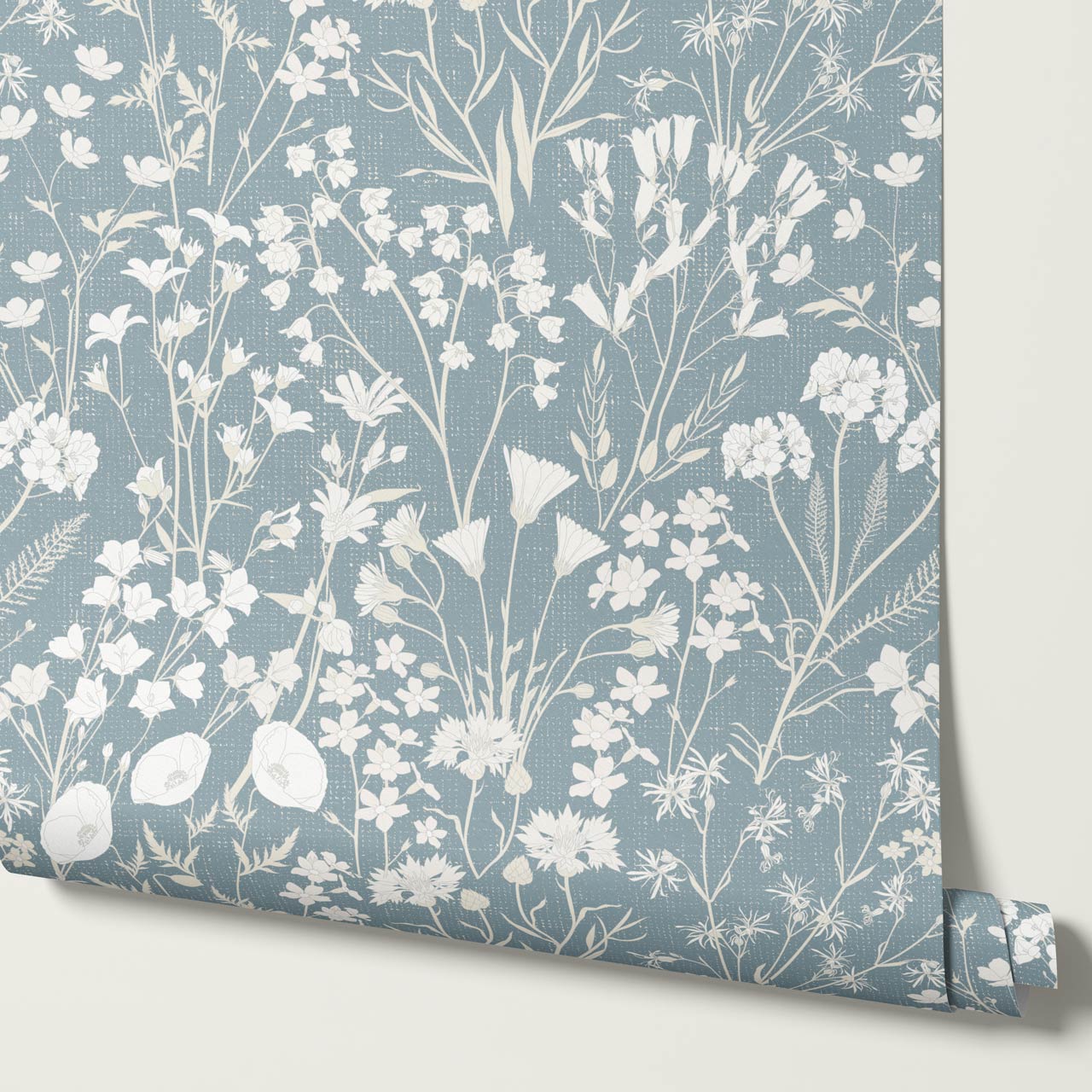 Ene Field Blooms French Blue Wallpaper