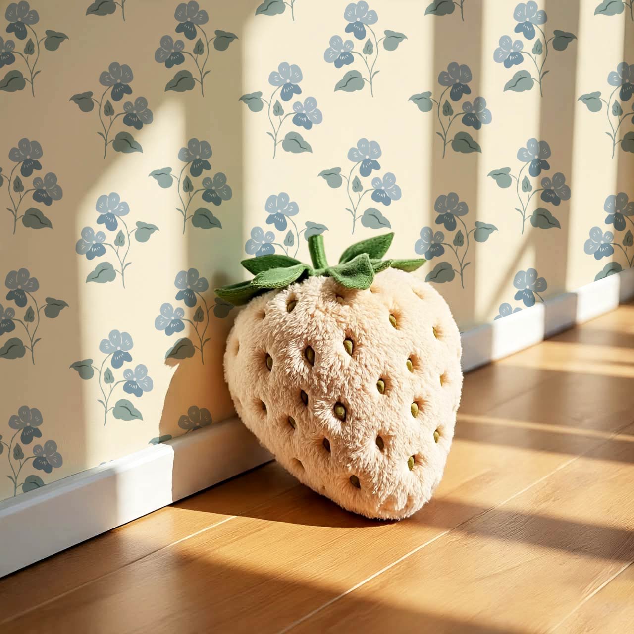 Estefania Pansy Love Butter French Blue Wallpaper