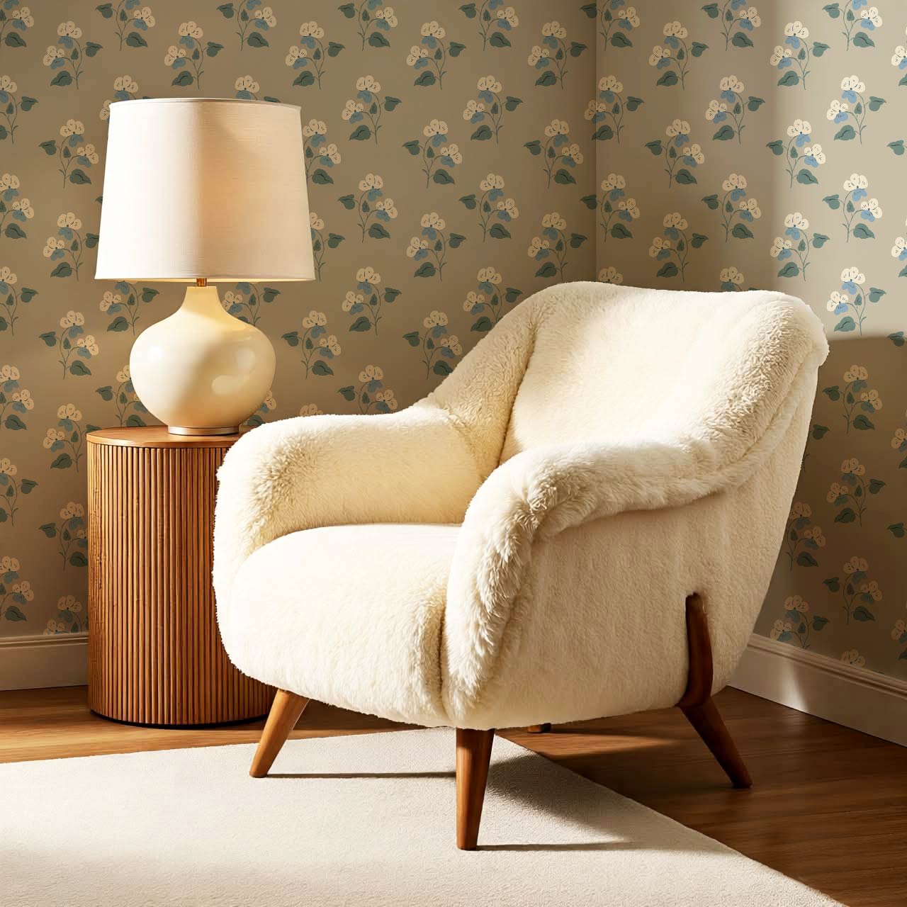 Estefania Pansy Love Dusky Taupe Wallpaper