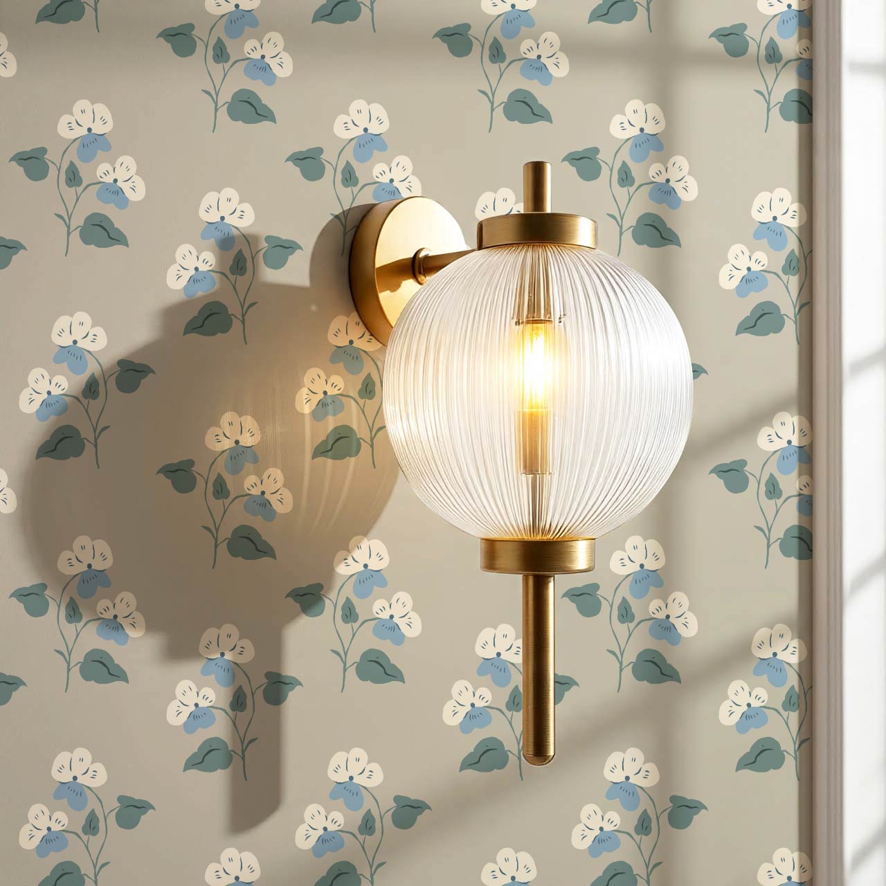 Estefania Pansy Love Dusky Taupe Wallpaper