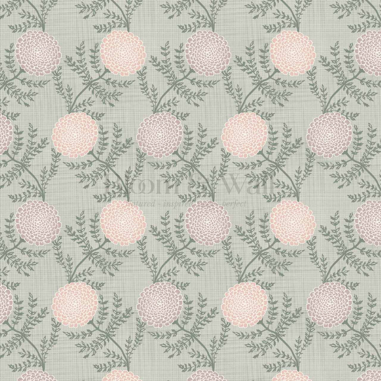 Esther Chambray Dahlia Blush Wallpaper