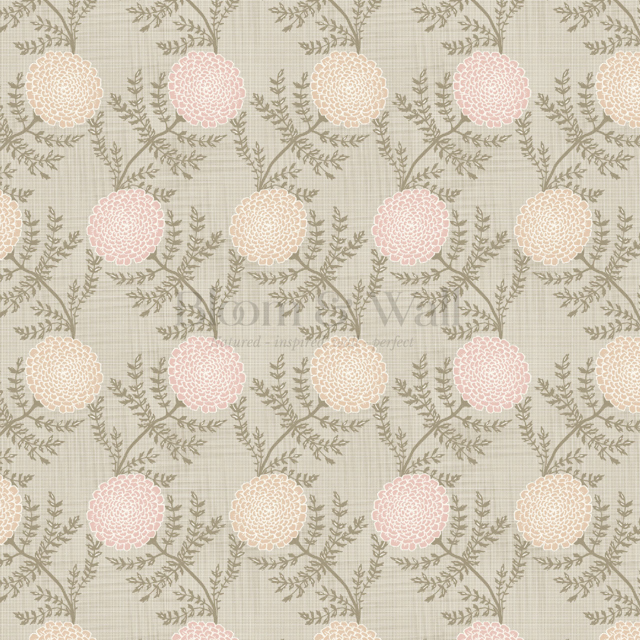 Esther Chambray Dahlia Warm Pastel Wallpaper