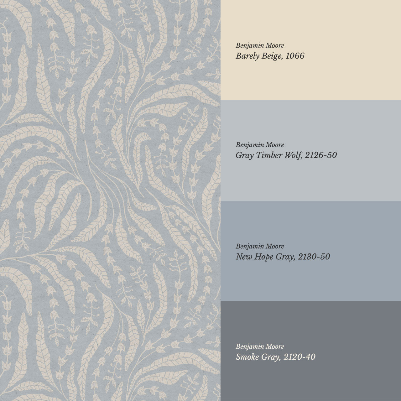 Eunis Vines Pale Blue Wallpaper
