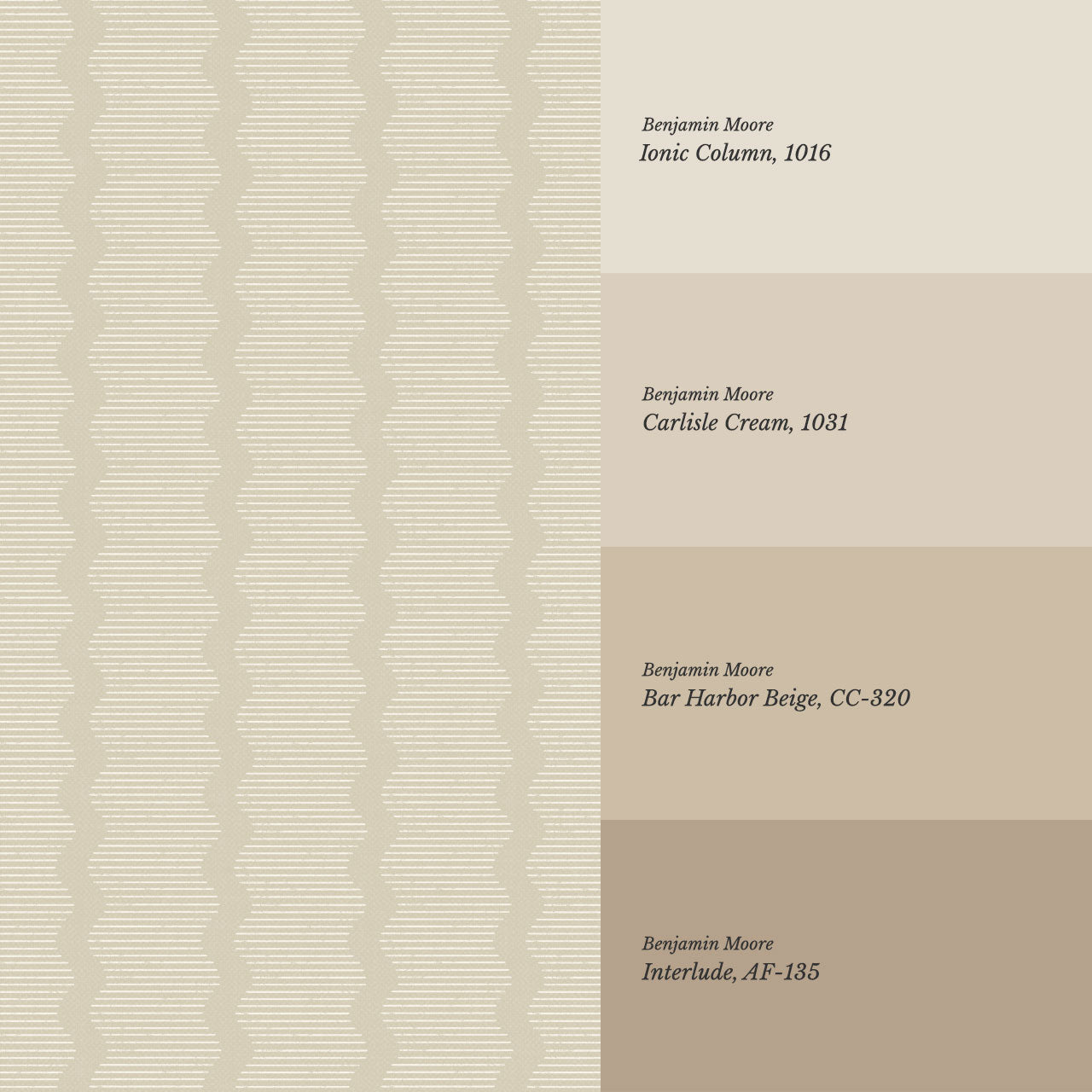 Evangeline Textured Wavy Stripes Warm Beige Wallpaper