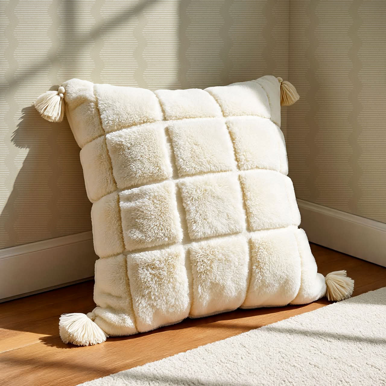 Evangeline Textured Wavy Stripes Warm Beige Wallpaper