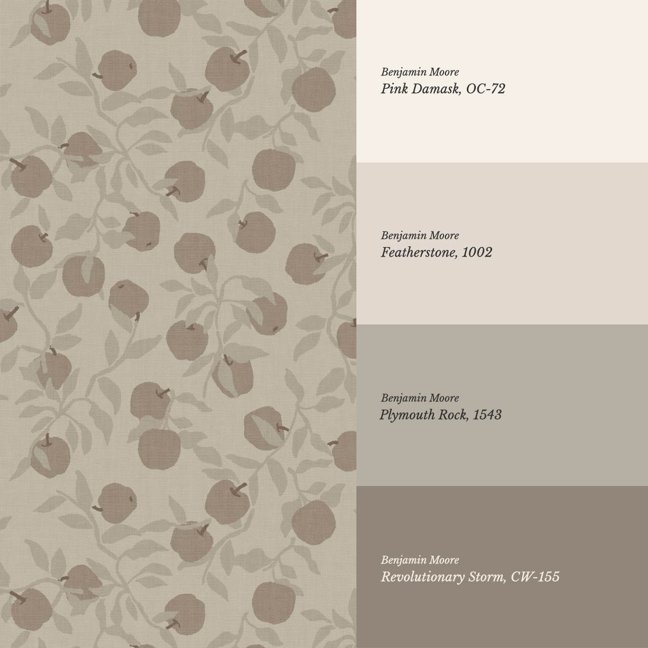 Faith Apple Orchard Antique Brown Wallpaper