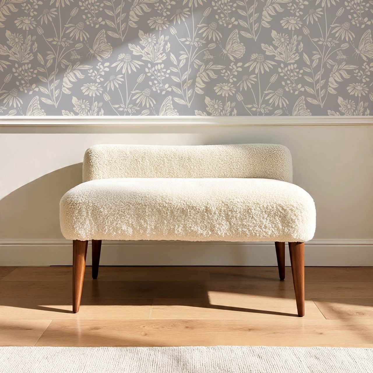 Faye Flutterby Chambray Wallpaper