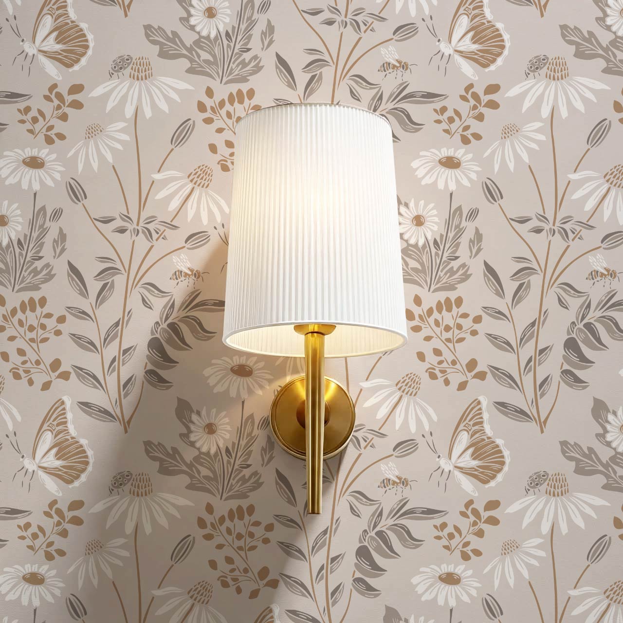 Faye Flutterby Latte Wallpaper