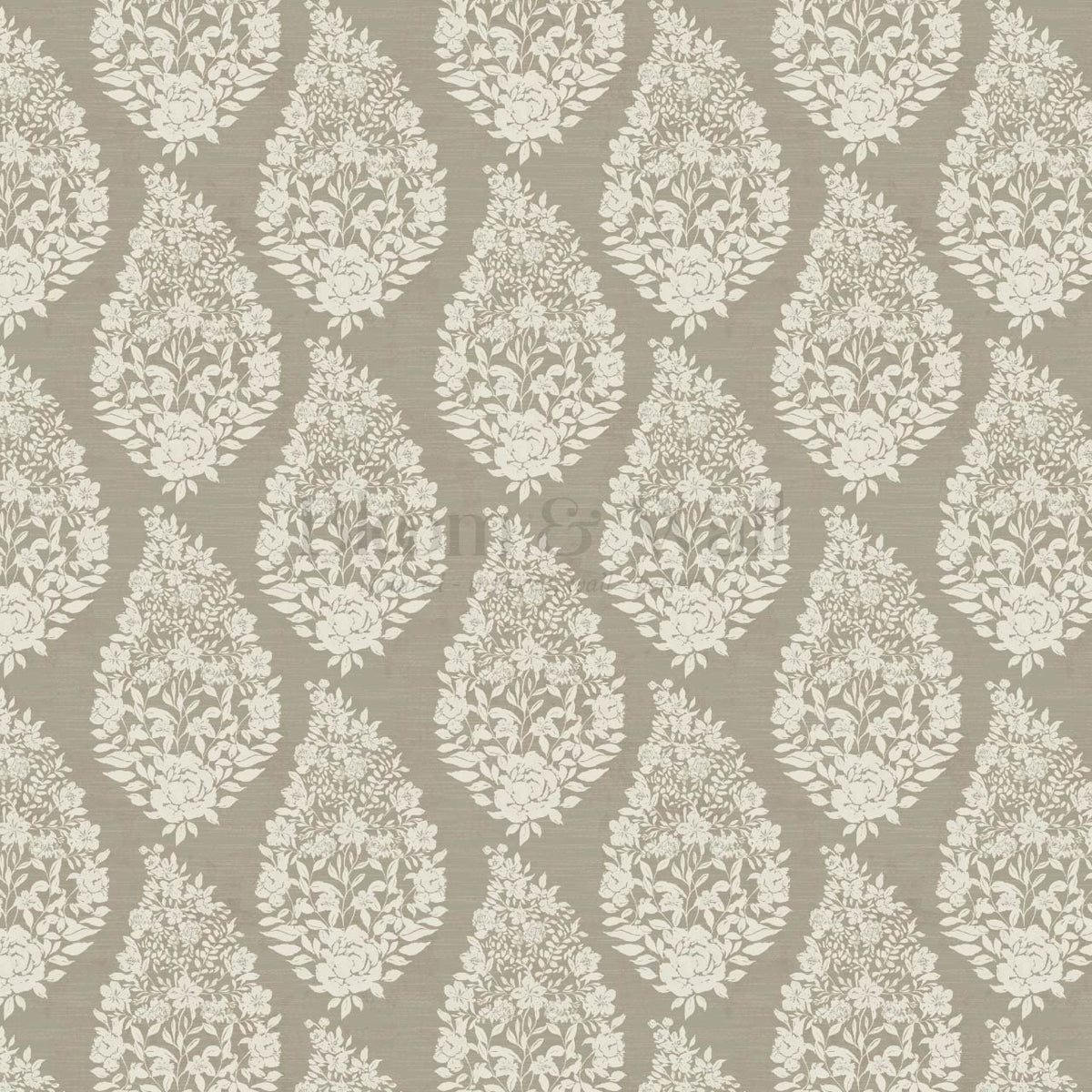 Fida Heirloom Paisley Sandstone Bone Wallpaper