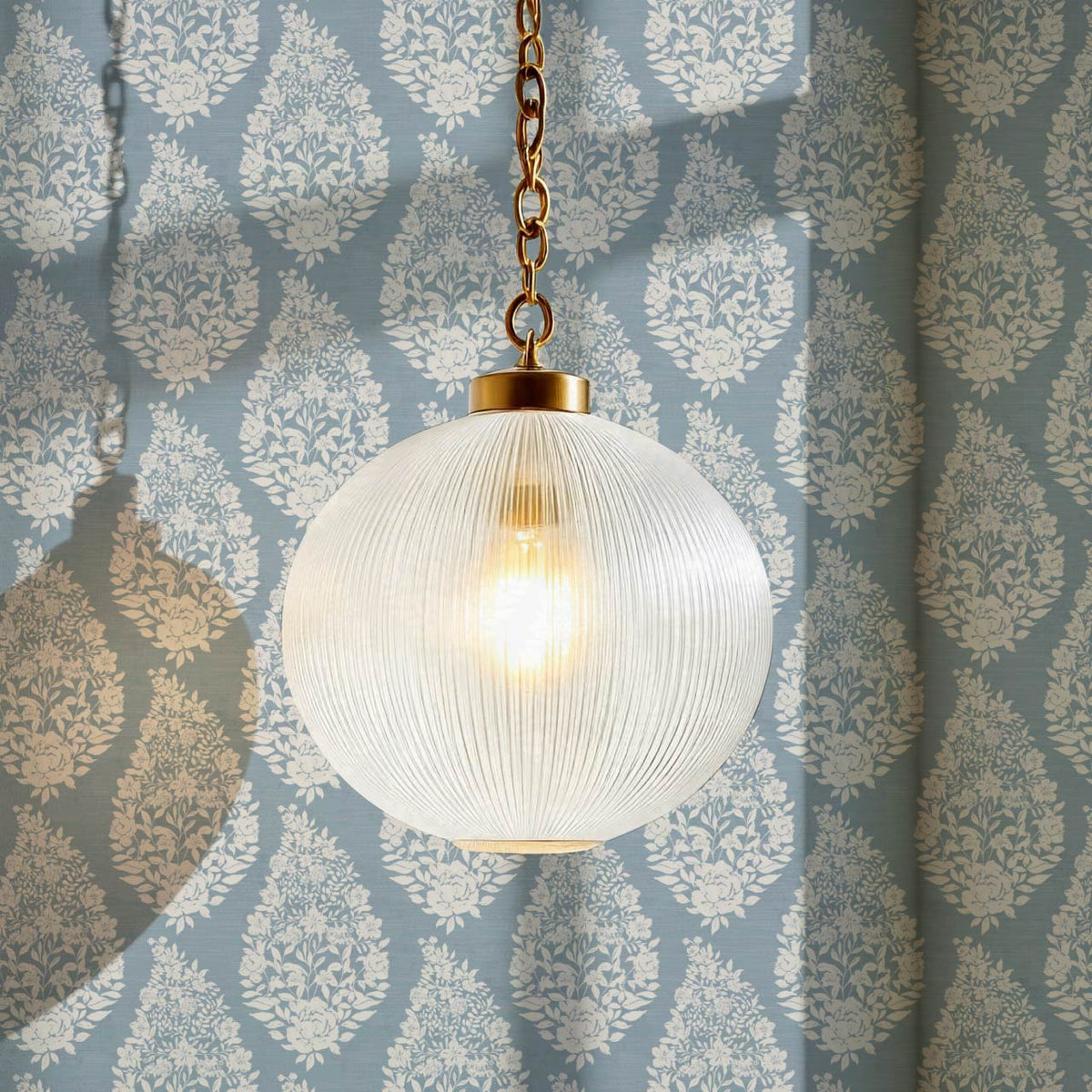 Fida Heirloom Paisley Dusty Blue Dove Gray Wallpaper