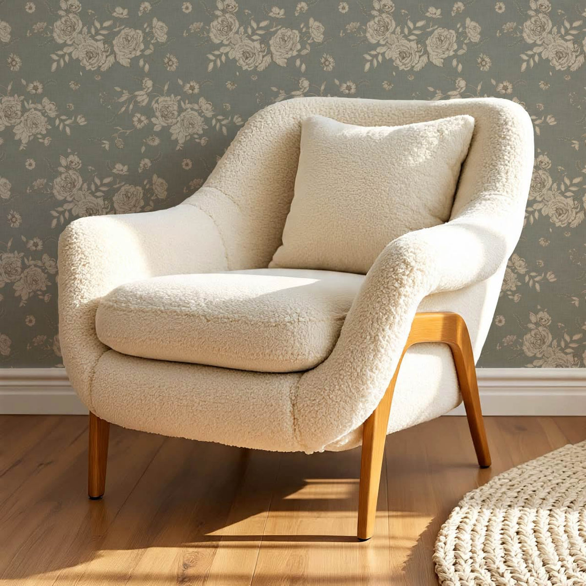 Fina Roses of Memory Gray Green Bone Wallpaper