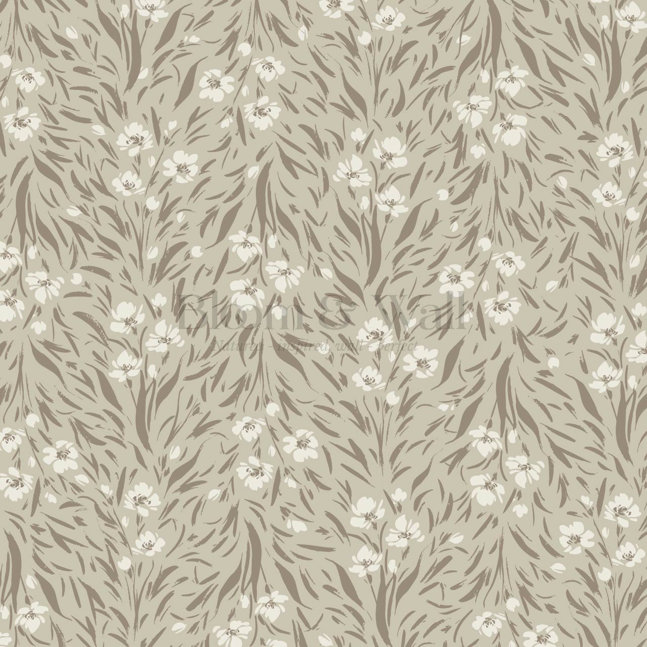 Flora Botanical Beige Wallpaper