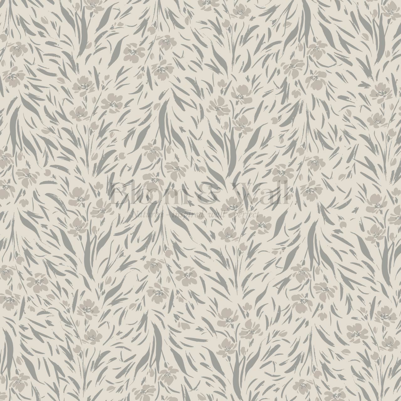 Flora Botanical Gray Mist Wallpaper