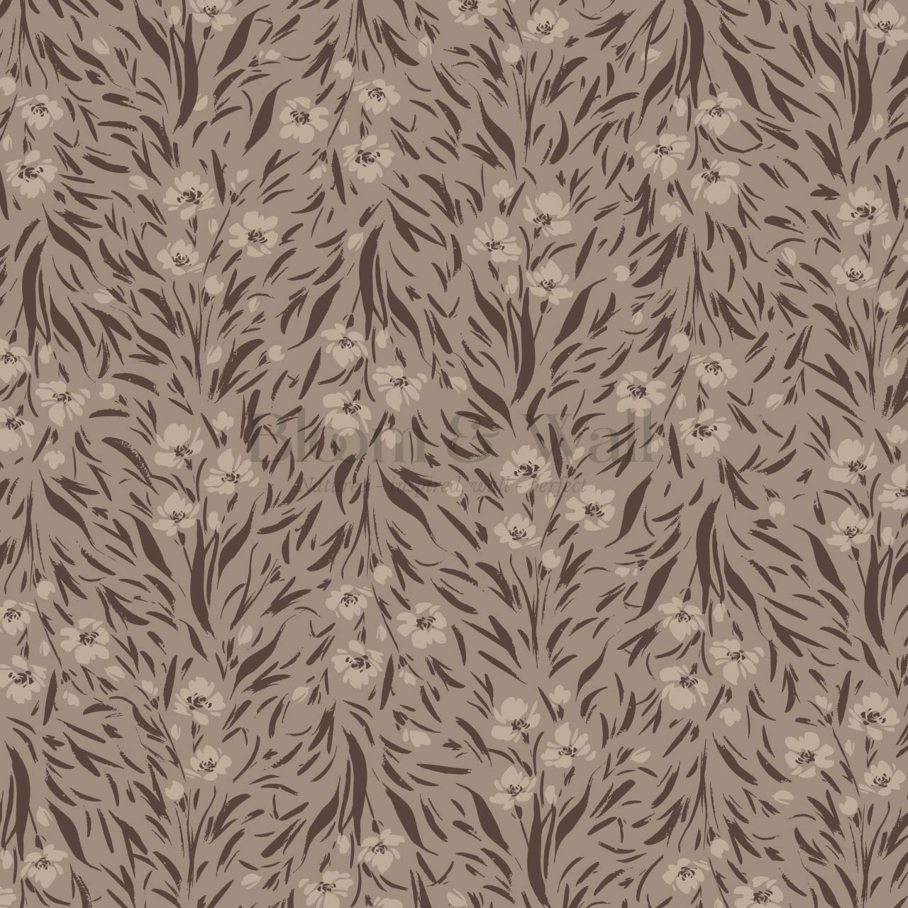 Flora Botanical Mocha Wallpaper